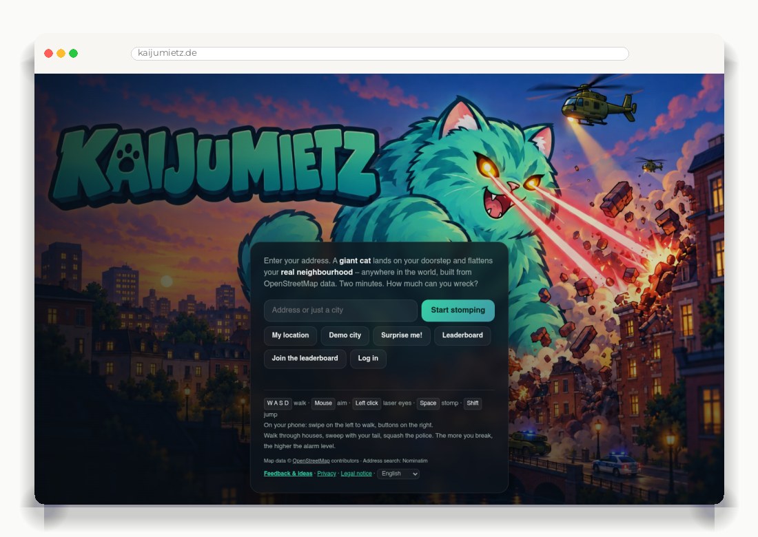 KAIJUMIETZ — Webdesign-Arbeit von MietzMedia