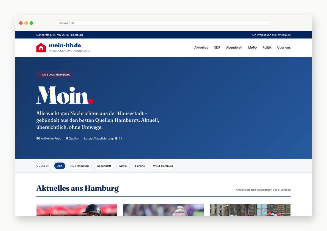 moin-hh.de — Webdesign-Arbeit von MietzMedia