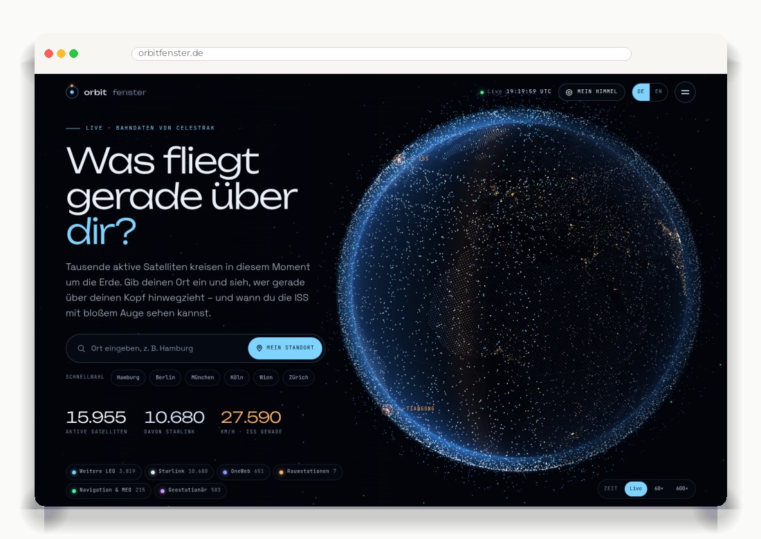 Orbitfenster — Webdesign-Arbeit von MietzMedia